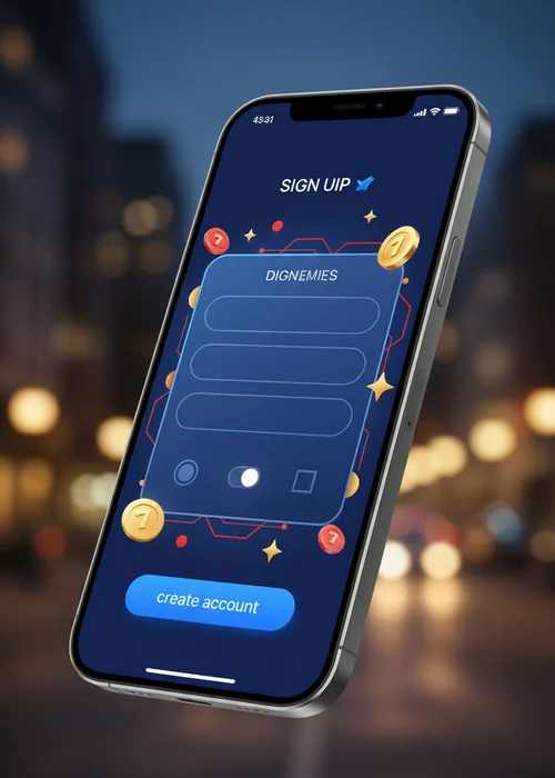 Schermafbeelding van het Werde Casino registratieformulier met de drie stappen voor het aanmaken van een nieuw account.